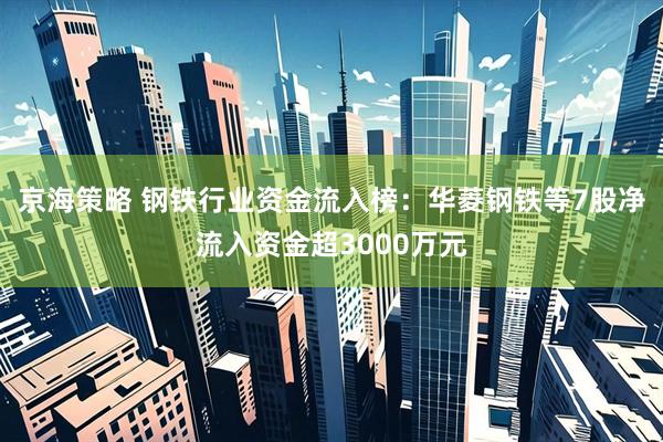 京海策略 钢铁行业资金流入榜：华菱钢铁等7股净流入资金超3000万元