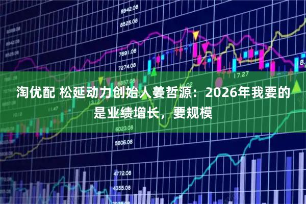 淘优配 松延动力创始人姜哲源：2026年我要的是业绩增长，要规模